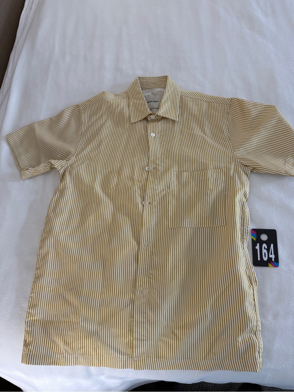 Men's Denmark Short Sleeve Striped Button-Down Shirt - Yellow Stripe